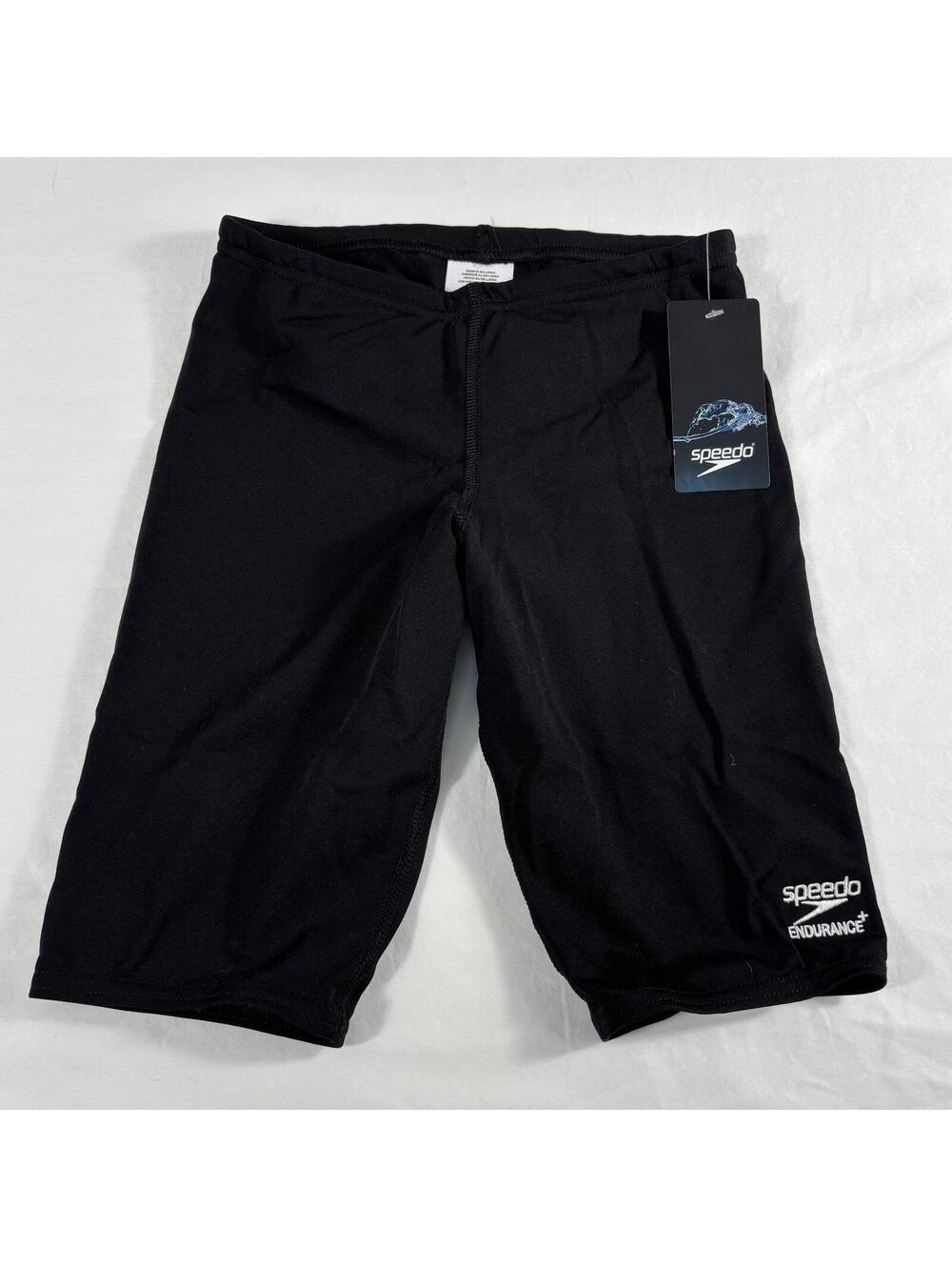 Speedo Endurance+ Youth Boy's Black Jammers Size 26 NWT